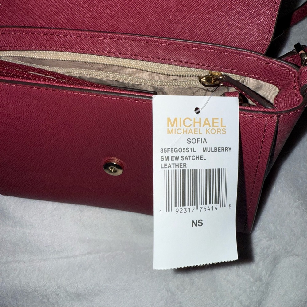 Michael Kors Sofia Sm Satchel in Mulberry, Crossbody and Top Handle - Picture 4 of 5
